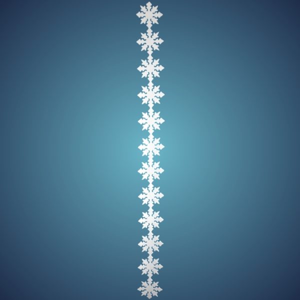 Nostalgiesterngirlande aus schwer entflammbarer Schneewatte, Dicke: ~ 2 cm, 30 Sterne à 17 cm, Länge: ~ 450 cm
