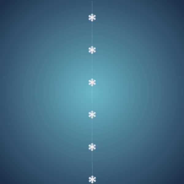 Schneeflockengirlande aus Filz, Dicke: ~ 2 mm, 6 Flocken à 8 cm, Länge: ~ 180 cm