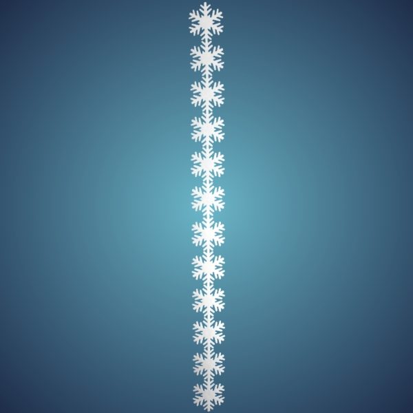 Schneeflockengirlande aus Filz, Dicke: ~ 2 mm, 24 Flocken à 8 cm, Länge: ~ 190 cm